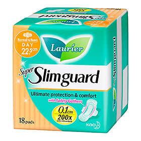 Sanitary Pad Super Slimguard Day With Gathers 22.5cm 18s/PK