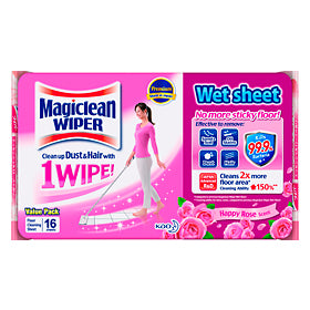 Magiclean Floor Wiper Wet Sheets Happy Rose 16s/20