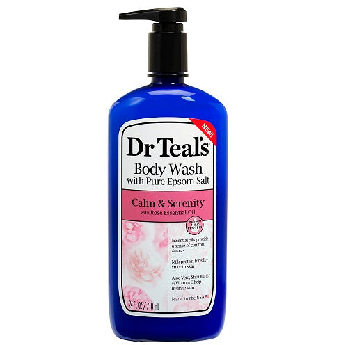Dr Teal’s Calm & Serenity Body Wash with Pure Epsom Salt, Rose & Milk Body Wash 24oz 4/4