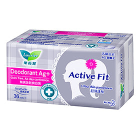 Laurier Active Fit Deodorant Ag+ Pantyliners 36s/12