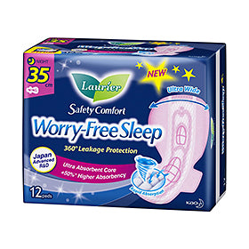 Laurier Worry Free Sleep Night Slim Wing 35CM 12S/24